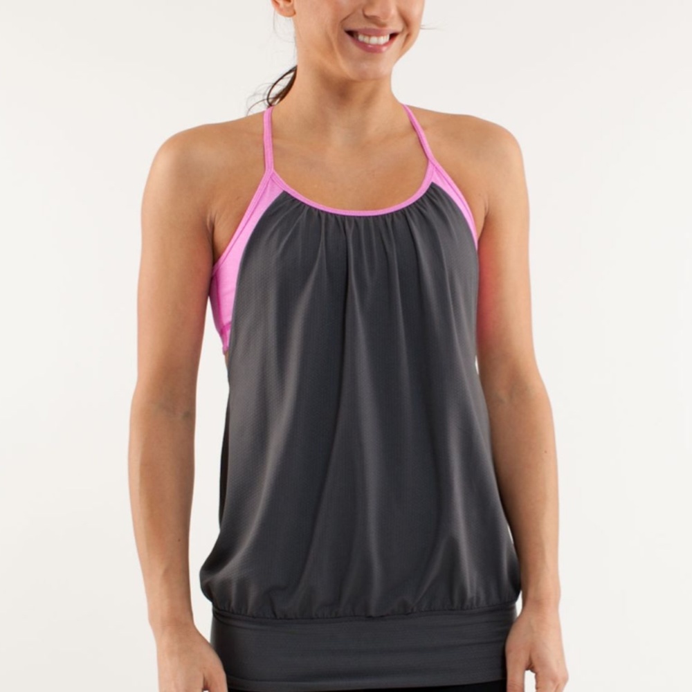 LULULEMON NO LIMIT TANK IN HEATHER GREY AND PINK!